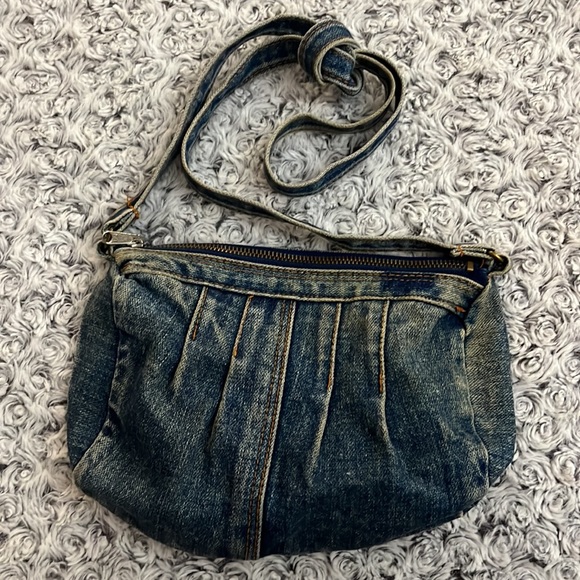 Denim Jeans Vintage Purse Crossbody Shoulder Bag Boho Anthro Coastal Kawaii Goth - Picture 9 of 9